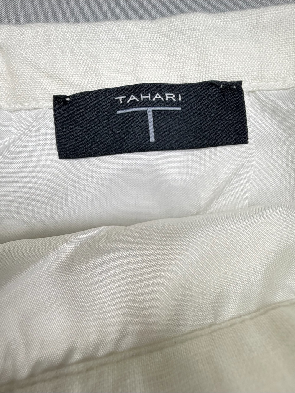 NWT Tahari White Black Geo Pattern Linen Blend Midi Maxi Skirt Size Medium - Picture 6 of 15